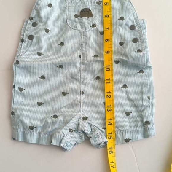 Just One Your By Carter's Pin Stripe Turtle Embroidered Shorts Overalls 6M‎ - Picture 6 of 7